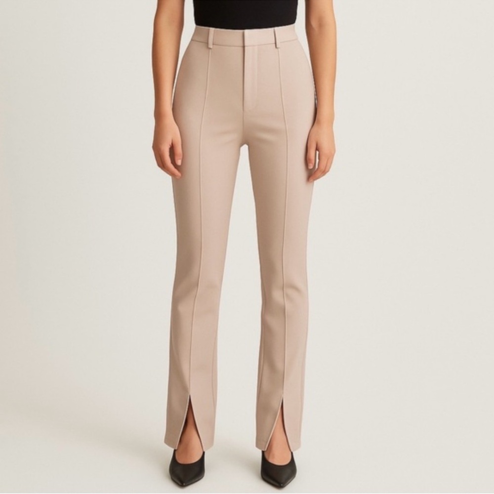 Abercrombie & Fitch Beige Straight Leg Pants Trouser - Picture 1 of 4